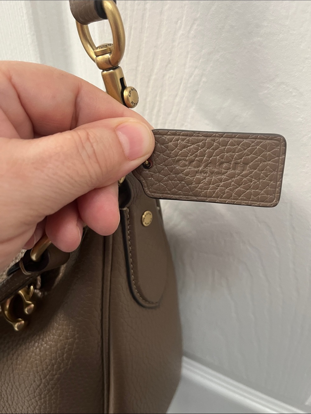 Coach Brown Pebbled Leather Shoulder Bag - Picture 5 of 8